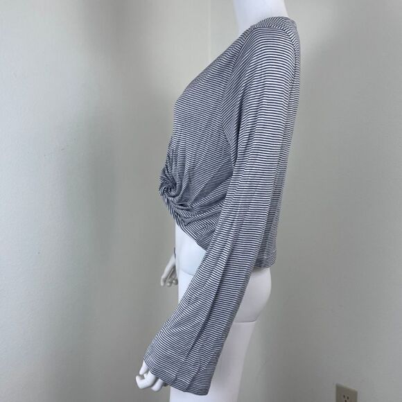 ASOS Women Size 12 Black White Striped Cropped Long Sleeve Pullover NEW Top - Picture 11 of 15